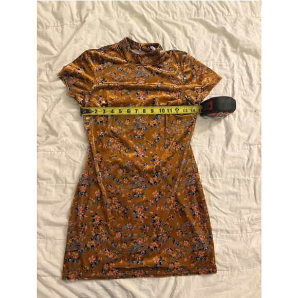 Savage X Fenty Women's Small Psychedelic Velvet Slip Mini Dress Floral Open Back - Picture 6 of 6